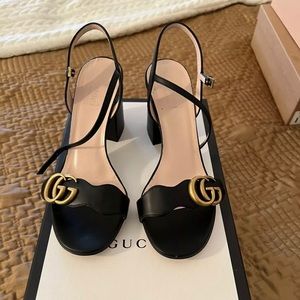 Gucci Marmont GG Ankle-Strap Sandals 37. Orig $730